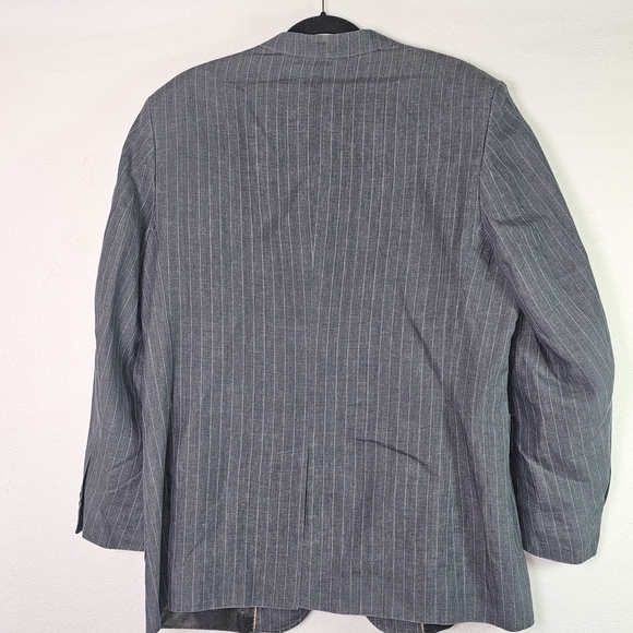 Banana Republic Men’s Pinstripe Linen Blend Blazer 46S Gray 2-Button Suit Jacket - Picture 5 of 13